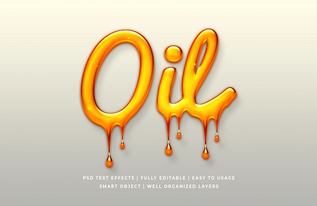 Oil 3d text style effect Premium Psd