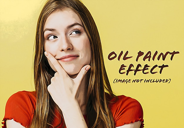 Download Premium PSD | Oil paint photo effect mockup