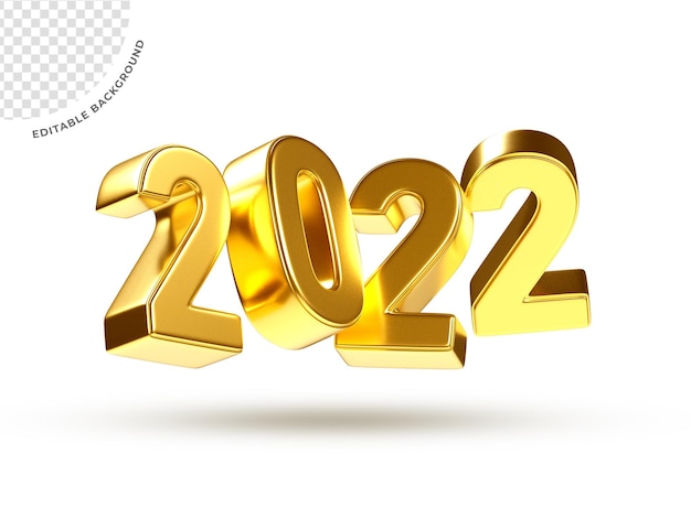 Premium PSD | Old 2022 new year 3d render isolated on transparent ...