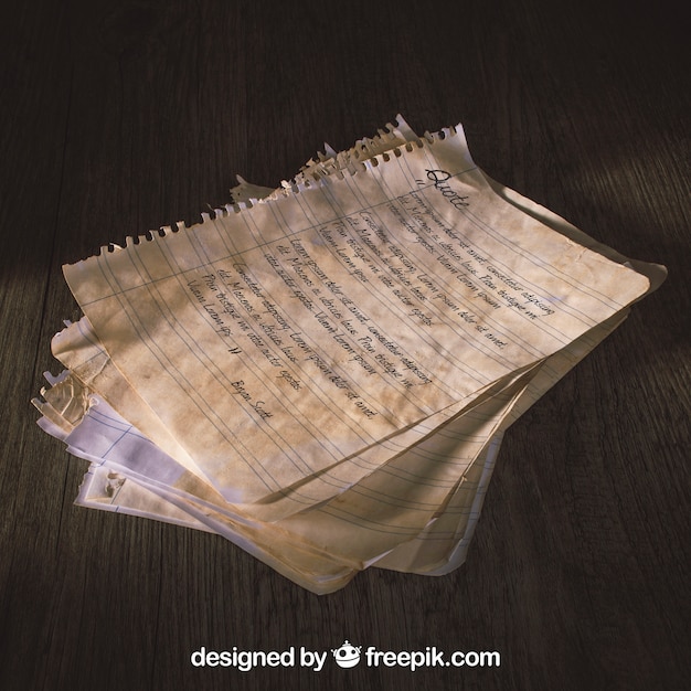 Download Old paper mockup with text PSD file | Free Download