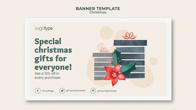 Free PSD | Online christmas shopping banner template