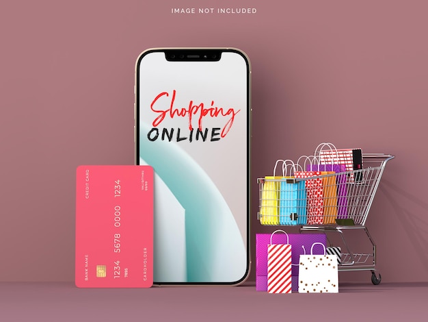 Premium Psd Online Shopping With Smartphone Mockups