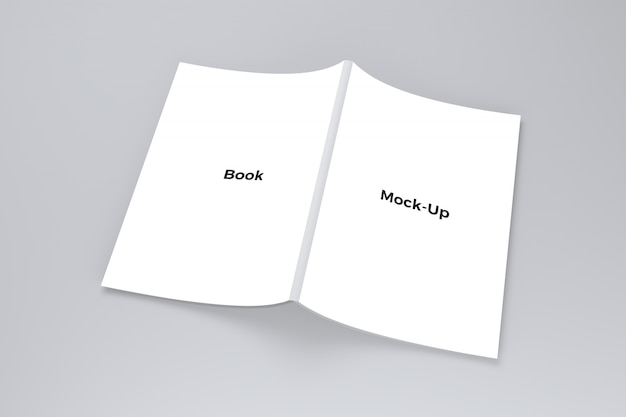Download Open book mockup on grey PSD file | Premium Download