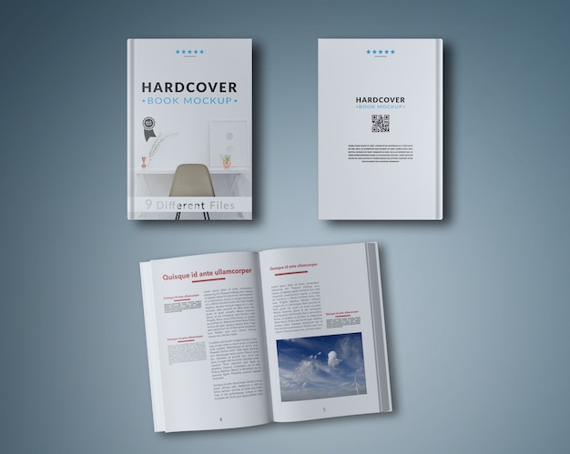 Download Free PSD | Open book and two covers mock up