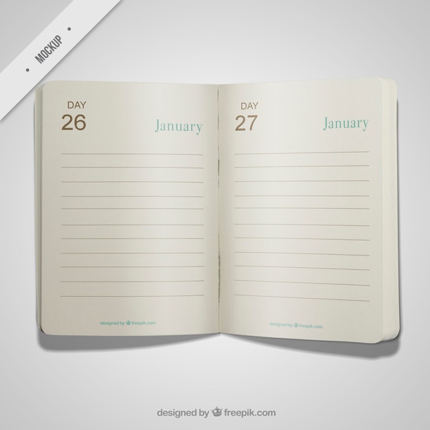Download Free PSD | Open diary mockup