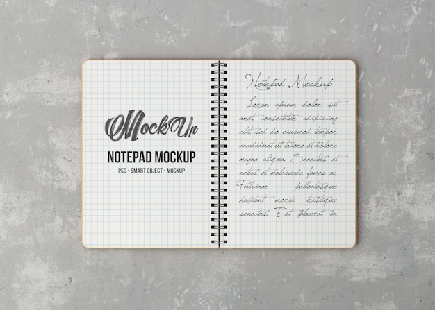 Download Open notebook with white sheets mockup | Premium PSD File