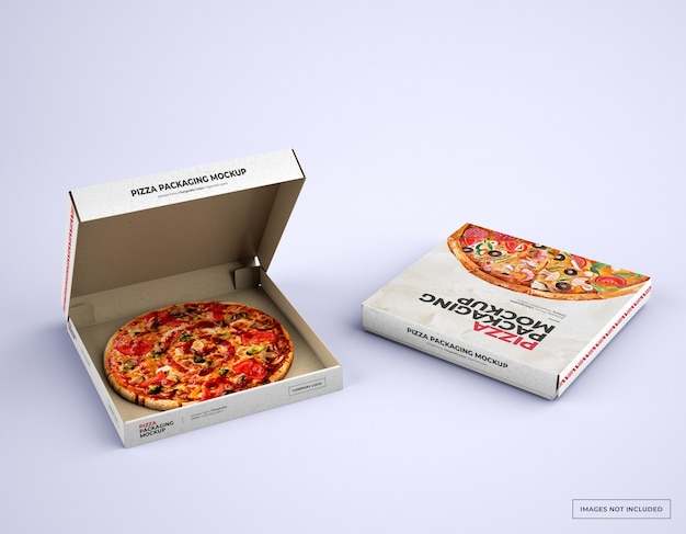 Download Premium PSD | Open pizza box packaging mockup