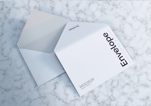 Download Opened envelope mockup front and back side view with ...