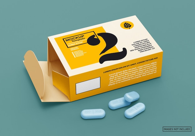 Download Premium Psd Opened Paper Box Pills Mockup