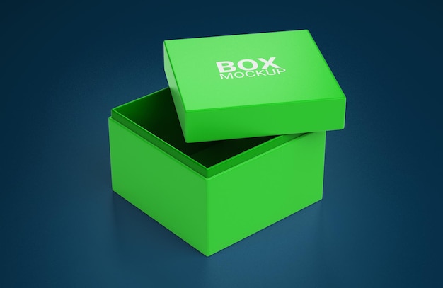 Download Premium PSD | Opened simple square box mockup design top view