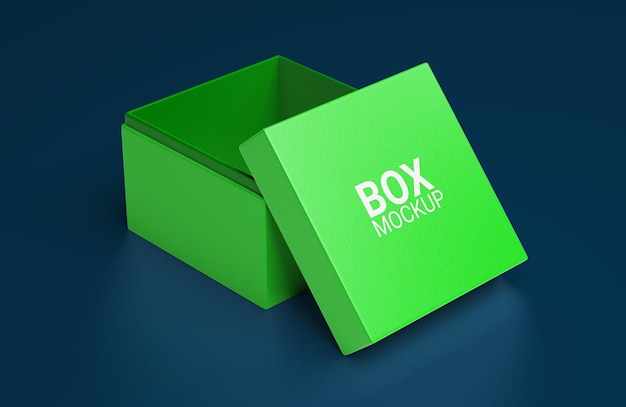 Download Premium PSD | Opened simple square box mockup design