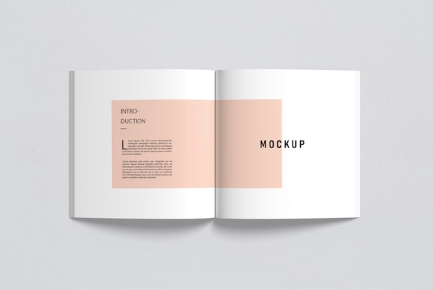 Premium PSD | Opened square magazine mockup