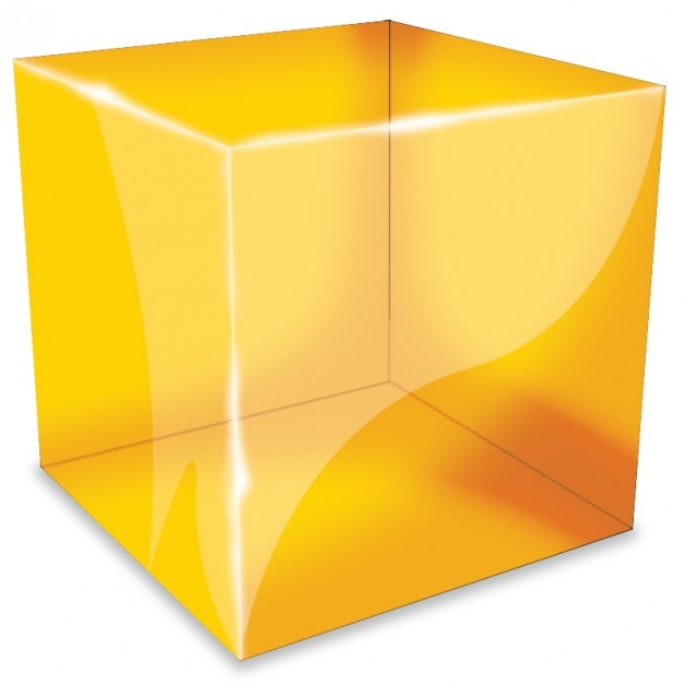 Orange reflective cube icon psd Free PSD File