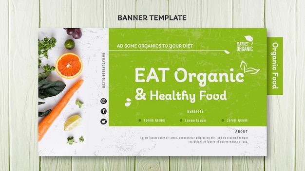 Free PSD | Organic food concept banner template