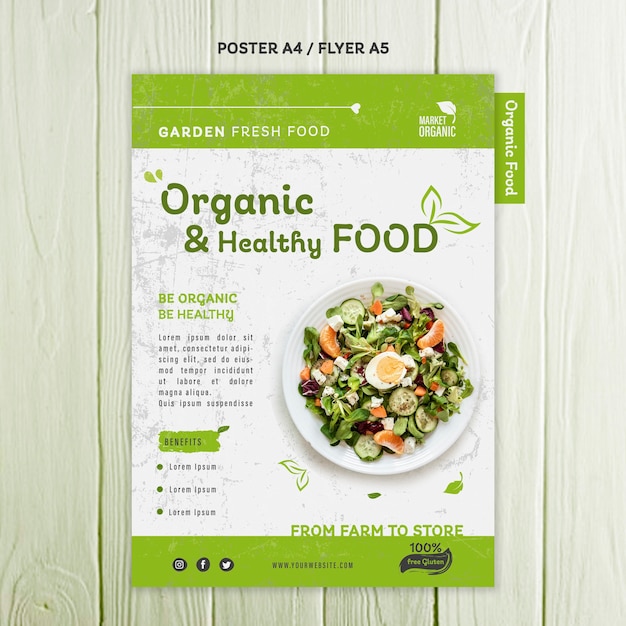 Free Psd Organic Food Concept Poster Template