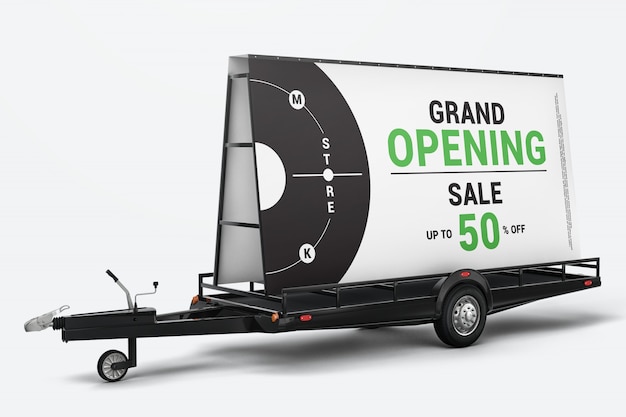 Download Premium PSD | Outdoor advertising signs on trailer mockup