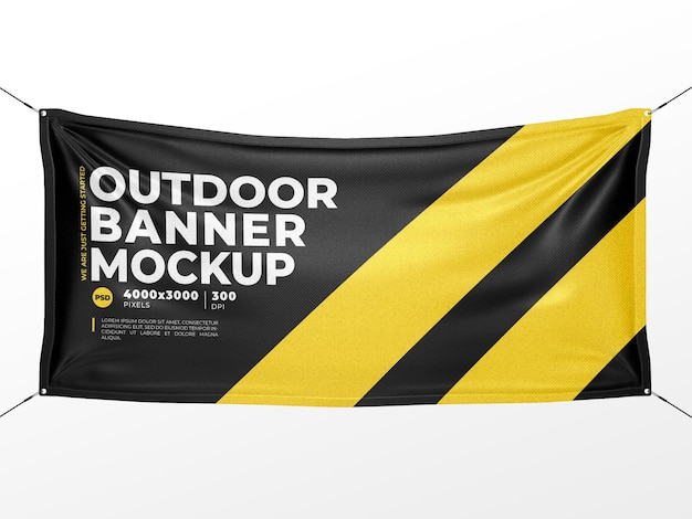  Outdoor textile banner mockup Premium Psd