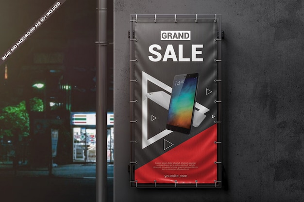 Download Outdoor wall banner mockup | Premium PSD File