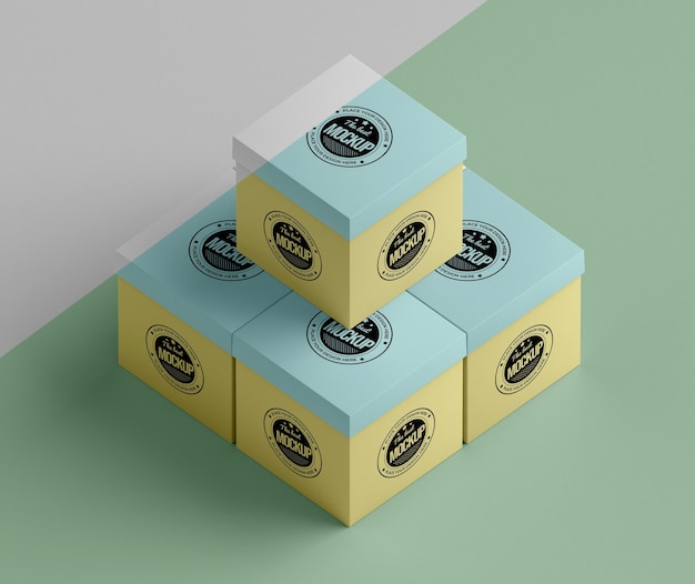 Download Free PSD | Packaging box mock-up arrangement