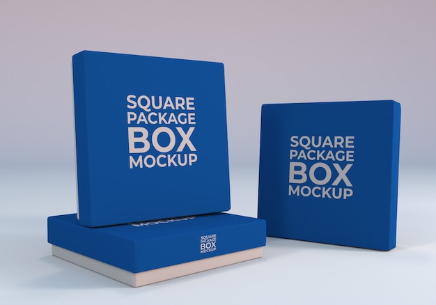 Download Premium PSD | Packaging square box mockup