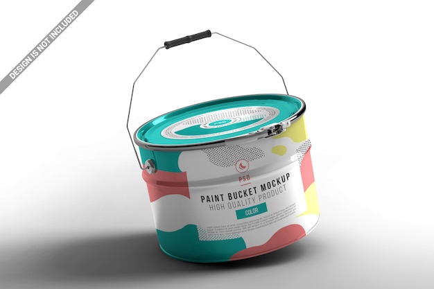 Premium PSD | Paint bucket mockup
