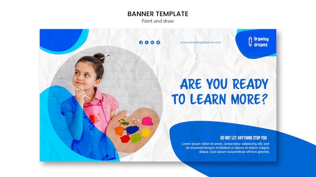 Download Paint and draw course banner | Free PSD File