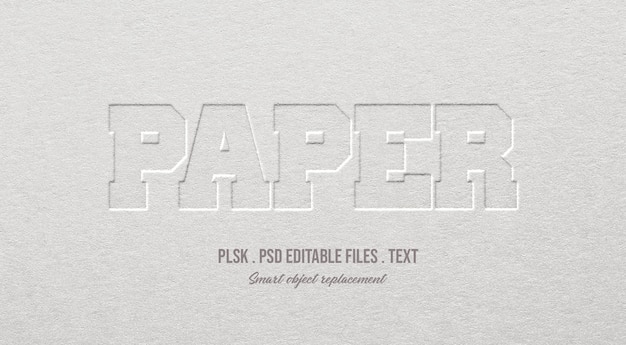 Paper 3d text style effect mockup Premium Psd