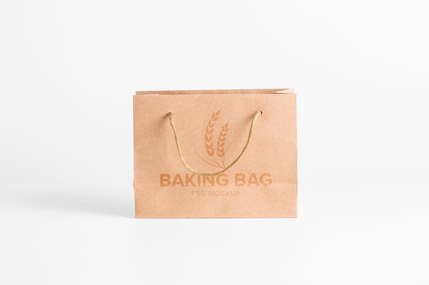 Download Paper bag brown mockup. front view kraft bag | Premium PSD ...