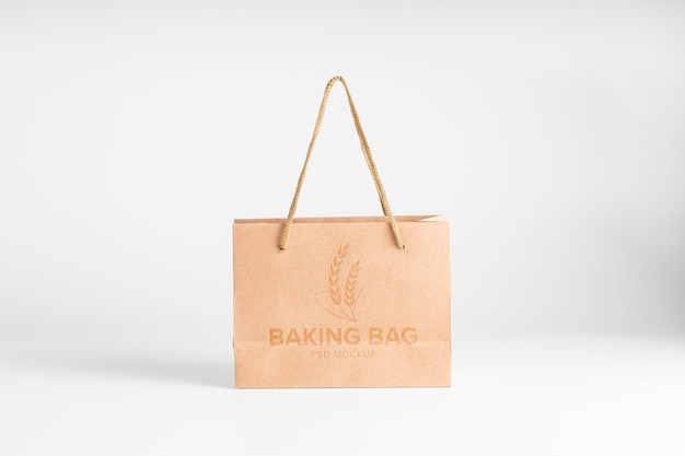 Download Paper bag brown mockup. front view kraft bag | Premium PSD File