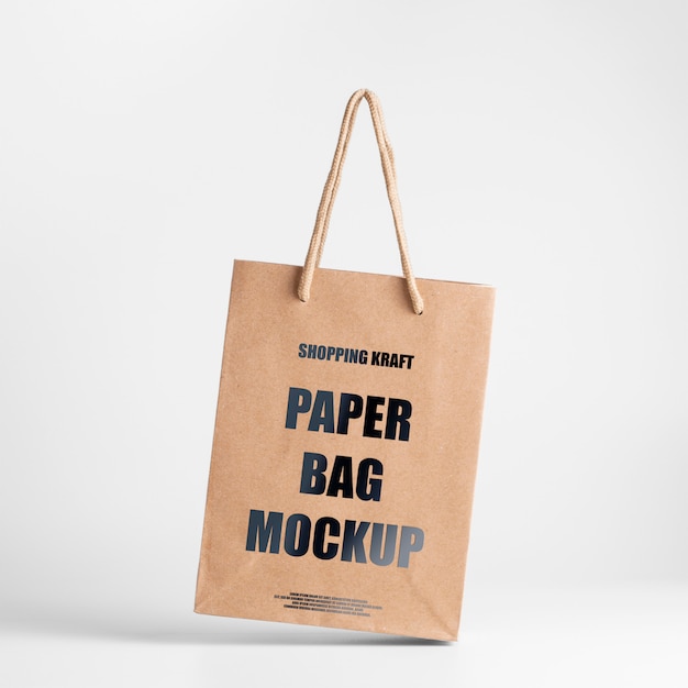 Download Paper bag brown mockup. front view сraft package | Premium ...