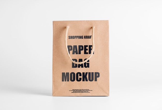 Download Paper bag brown mockup for merchandise. corporate packaging template with logo. psd front view ...