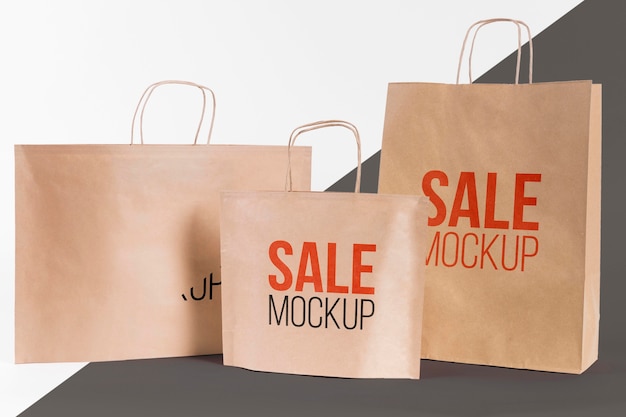 Free PSD | Paper bag concept with mock-up