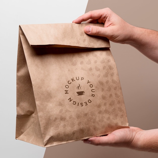 Download Free PSD | Paper bag with coffee mock up