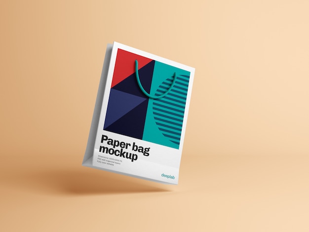 Download Paper bag with editable design mockup psd | Premium PSD File