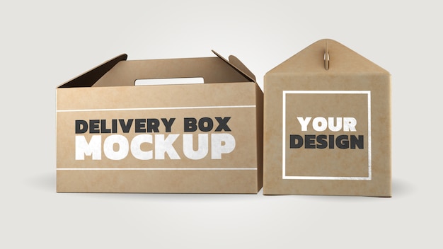 Download Premium PSD | Paper box mockup 3d rendering design