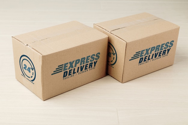 Download Premium PSD | Paper cardboard boxes mockup