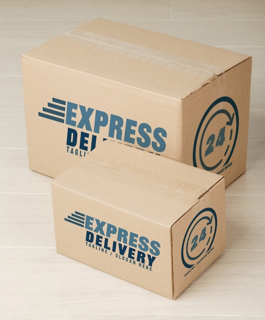 Download Premium PSD | Paper cardboard boxes mockup