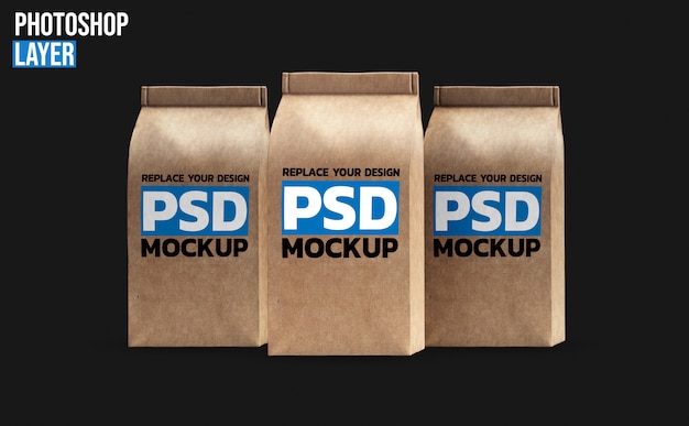 Download Paper coffee bags mockup | Premium PSD File