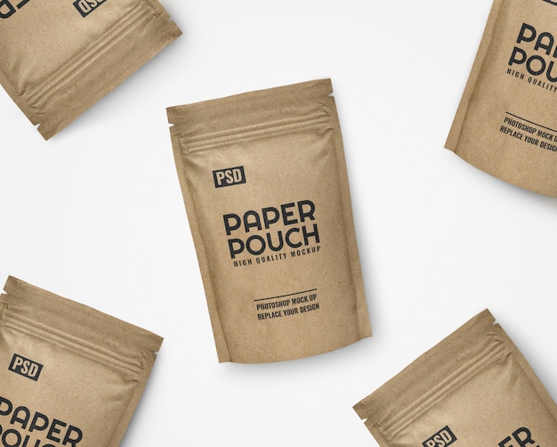 Download Premium PSD | Paper craft pouch mockup