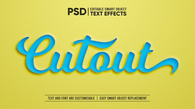 Paper cutout editable text effect | Premium PSD File