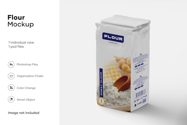 Download Premium PSD | Paper flour bag mockup