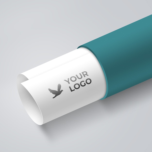 Paper fold logo mockup | Premium PSD File