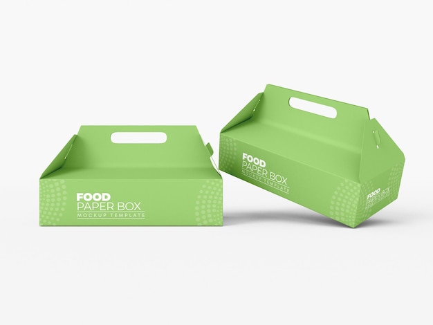 Premium PSD | Paper food box packaging mockup