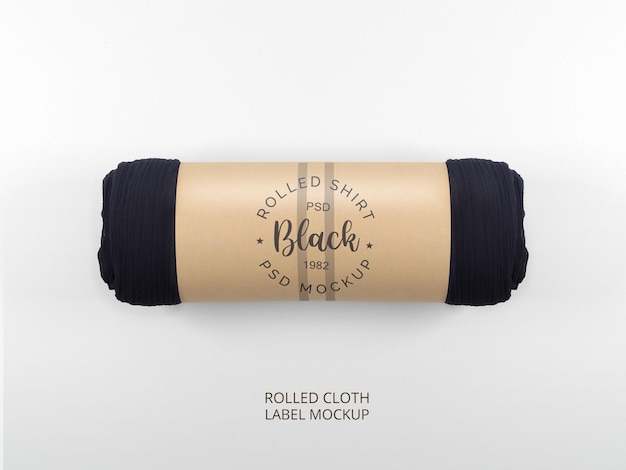 Download Premium PSD | Paper label mockup for rolled black cloth