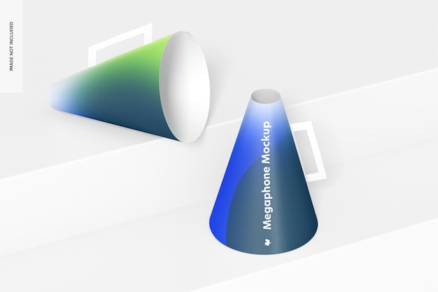 Download Premium PSD | Paper megaphones mockup, right view