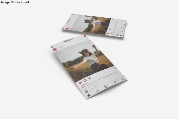 Download Premium PSD | Paper mockup for instagram post