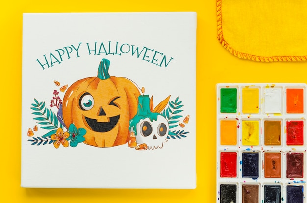 Paper sheet with happy halloween concept PSD file | Free Download