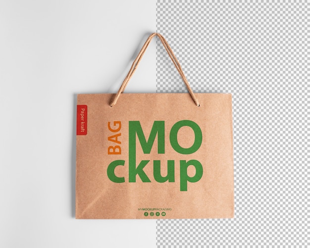 Download Premium PSD | Paper shopping bag mockup packaging template ...