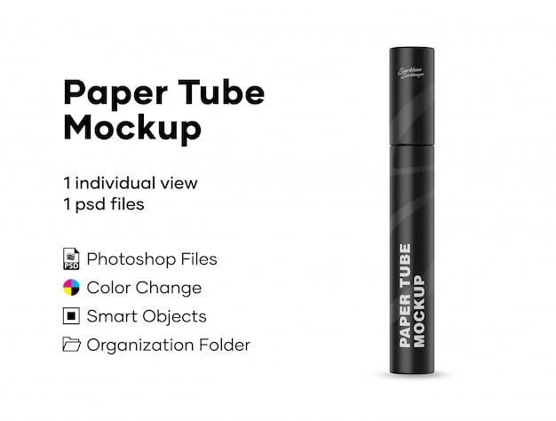 Download Premium PSD | Paper tube mockup