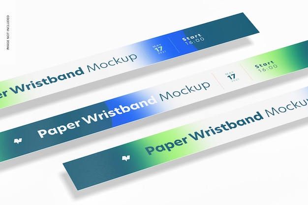 Download Free Psd Paper Wristband Mockup Close Up